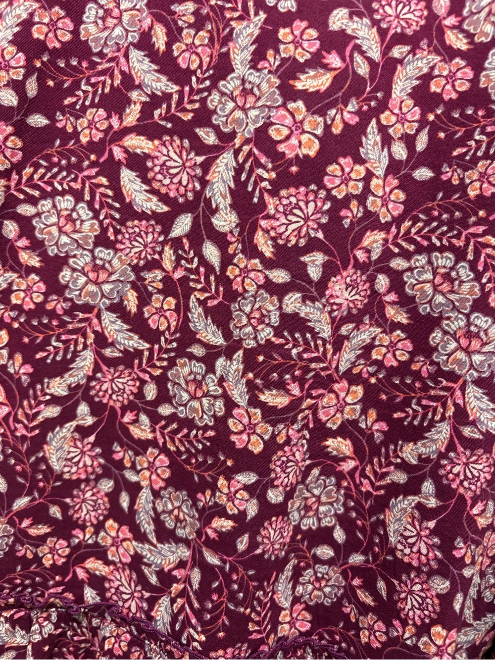 Old Navy Berry Floral Cottagecore Babydoll Dress Boho Long Sleeve Lightweight - Picture 10 of 15